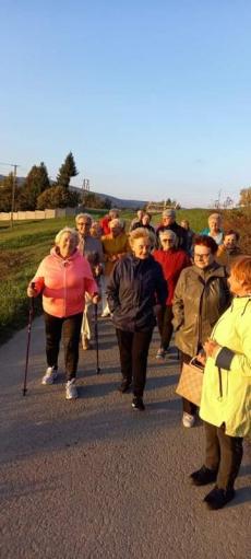 Powiększ zdjęcie: Seniorzy z OWOS podczas na spacerze w Lalikach